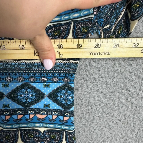 ND New Directions dress womens medium‎ blue aztec geometric print ruffle boho - Picture 5 of 7